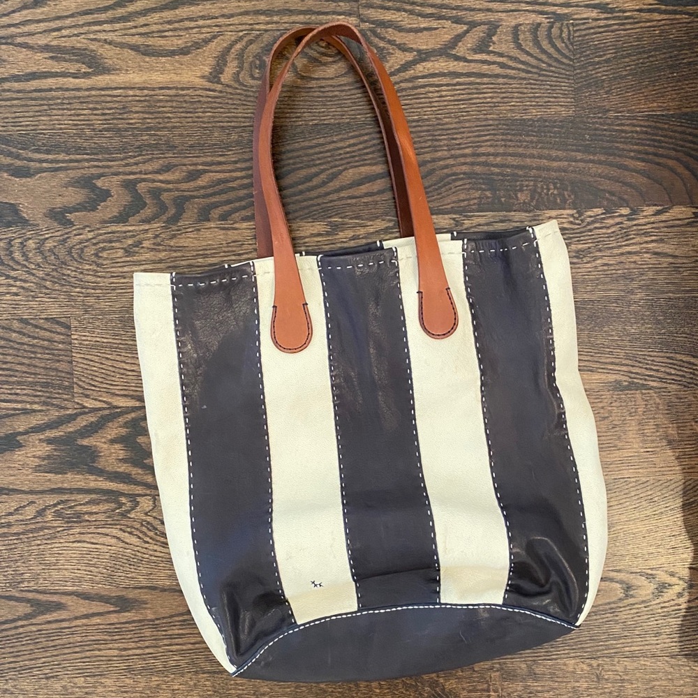 Henry Cuir Striped Leather Shoulder Bag